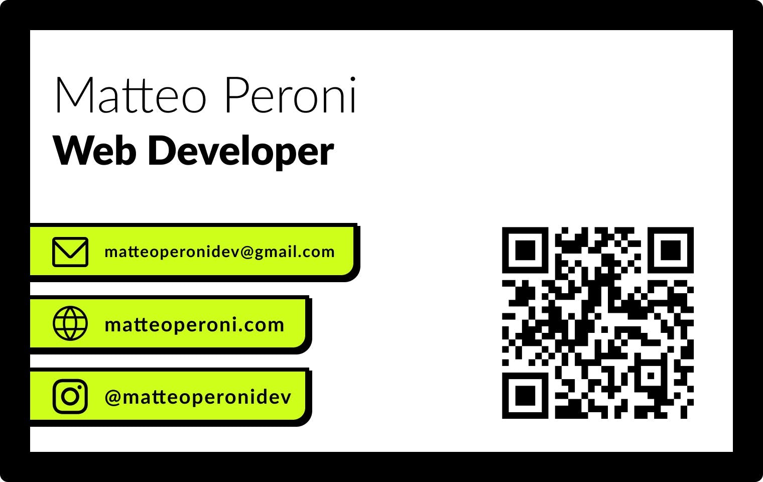 Matteo Peroni business card front